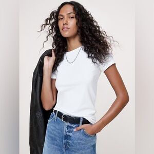 Banana Republic Refined Baby Tee Shirt NWT White Medium M